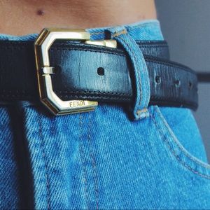 FENDI Vintage Leather Belt 🌺 Made in Italy 30-36